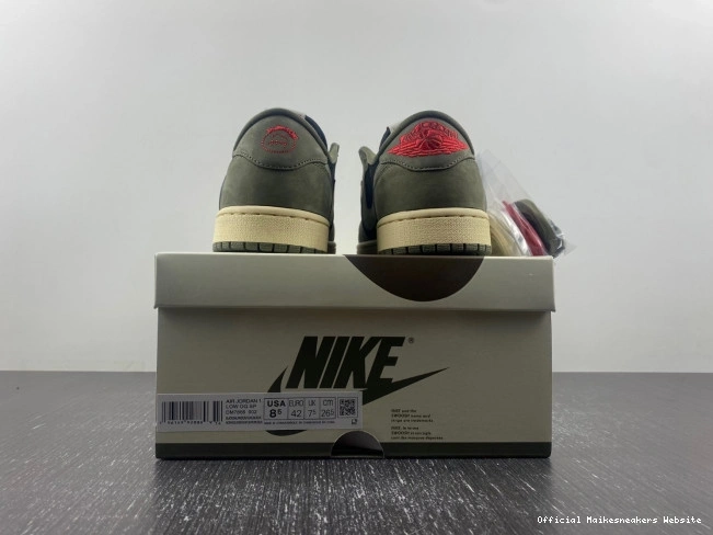 Official Maikesneakers OLIVE' DM7866-002 SP SCOTT TRAVIS X 'BLACK JORDAN 1 OG AIR LOW 0729
